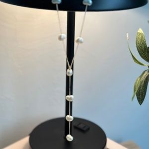 Ainaz Studio Classic Gold Plated Chain Necklace with Pearl Accent